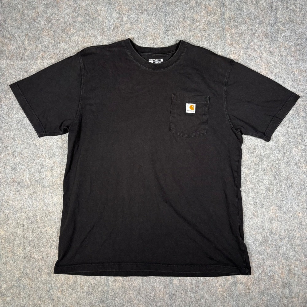 Carhartt K87 Pocket T-Shirt‎ Mens Large Black Loose Fit Cotton Tee